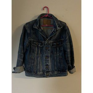 American Eagle AE jean Jacket Size Medium Fall Winter Bomber